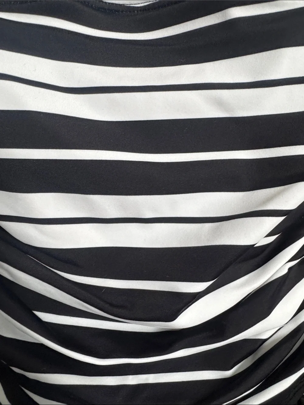 Swim Solutions Women's Striped Tummy-Control One-Piece Swimsuit Black/White NEW